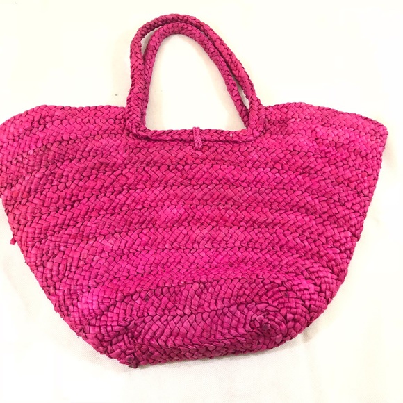 San Diego Hat Co pink woven bag great condition - Picture 4 of 6